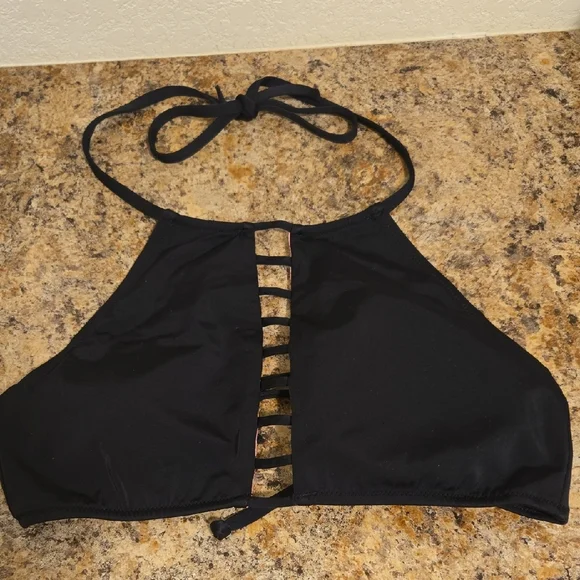 PINK Victoria's Secret Black and Pink Strappy Two Piece Swimsuit - Picture 5 of 6